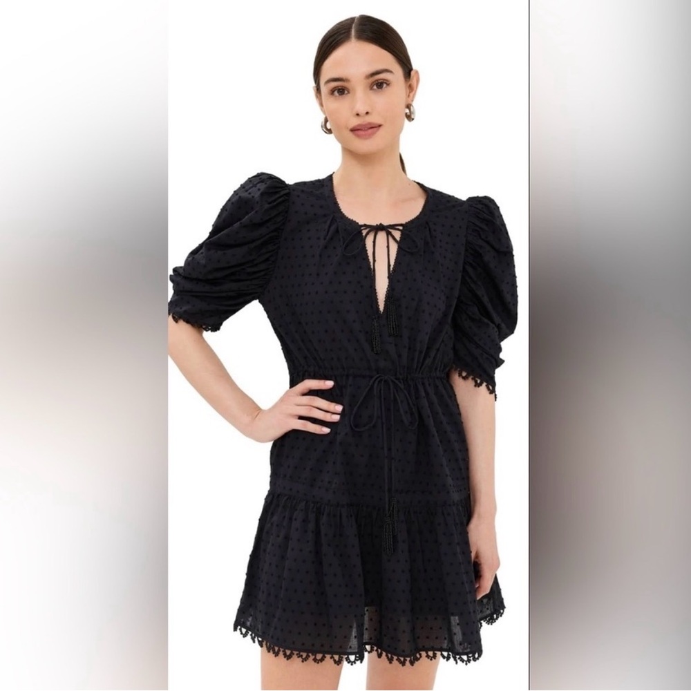Farm Rio black polka dot mini dress size XS new with tags